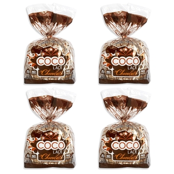 4 PACK  LITE Popped Rice Cake CHOCOLATE LACE, Non-GMO, Light and Airy Rice Cracker, Multigrain Rice Crisps, Low Calorie