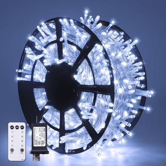 168FT 600 LED Christmas Lights Outdoor Waterproof with Remote Indoor Christmas String Lights Cool White Christmas Tree Lights Plug in for Room Wedding Party Holiday Christmas Decorations