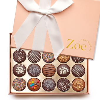 Gourmet Chocolate Covered Cookie Gift Basket | 20 Count | Mothers Day Gifts | Chocolate Candy Gift Box | Food Gift, Birthday Gifts for Women Men Mom Dad Adults Couples Families