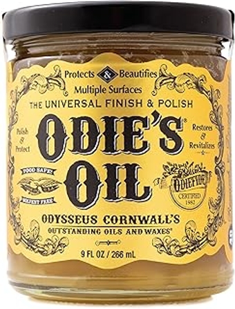Odie's Oil • Universal Finish for Wood • Leather • Plastic • Vinyl • Metal and More • 9 Ounce Glass Jar • Food Safe and So...