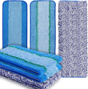 6 Pack Microfiber Cleaning Pad for Bona Hardwood Floor Cleaner Mop Replacement, 2 Deep Cleaning Pad + 2 Microfiber Cleaning Pad + 2 Dusting Pad for Bona Family of Mops, Hard Surface Floors Cleaning