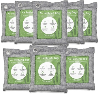 8 Pack Bamboo Charcoal Air Purifying Bag, Activated Charcoal Bags Odor Absorber, Moisture Absorber, Natural Car Air Freshener, Shoe Deodorizer, Odor Eliminators For Home, Pet, Closet, Car