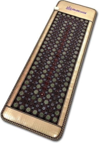 4-Gems Far Infrared Bio-Stimulation Mat for Back Comfort - 72" L x 24" W - Thick & Rigid - FIR Heat 86°-158°F (30-70°C) - Natural Hot Stones - Amethyst Jade Tourmaline Agate - 219 Pebbles