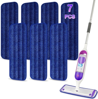 7 Pack Reusable Mop Pads for Swiffer Power Mop -  Microfiber Mop Pads Refills Household Replacement Mop Pads Hard Wood Floor Pads Compatible with Swiffer PowerMop 13''-15'' Spray Floor Mops