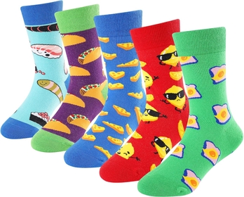 Boys Fun Dress Socks 6-8 Years Old Kids Crazy Novelty Funny Stripe Silly Socks for Boy Girl Birthday Christmas Gift