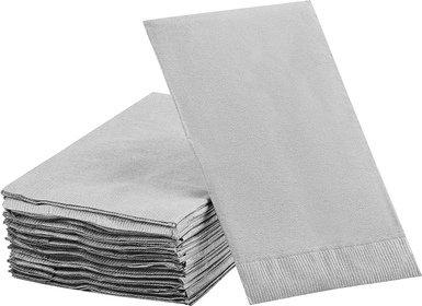 Dinner Napkins Disposable Guest Towels, Silver Beverage Napkins Soft and Absorbent Paper Napkins Dinner Size for Party, Wedding, Or Every Day Use, 8” x 4.5” 2 Ply Party Napkins, Pack of 40 -By Amcrate