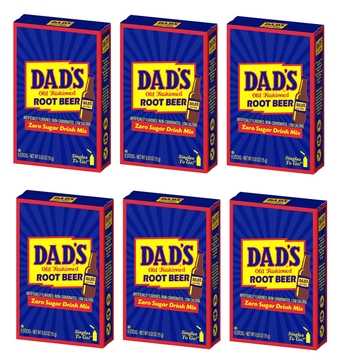 Dad's Old Fashioned Root Beer - Singles To Go Sugar Free Powdered Drink Mix - Pack of 6-6 Boxes with 6 Sticks Per Box - 36 Total Packets - Low Calorie