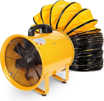 ® Portable Blower Exhaust Fan 12 inch Strong Shop Ventilation Fan 4100 CFM 3050 RPM, 380 W, Construction Fan With Hose, Industrial Air Blower 7 FT Plug