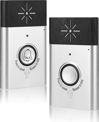 Wireless Voice Intercom Doorbell Two-way Conversation Home Doorbell Intercom Kit Low Power 1v1 Wireless Intercom System (Silver)