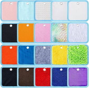 20 Pcs Mini Sensory Mats for Autistic Children Assorted Texture Sensory Floor Tiles Sensory Items for Autism Kids Tactile Learning Toy Sensory Pad Wall Panel Sensory Room(Square)