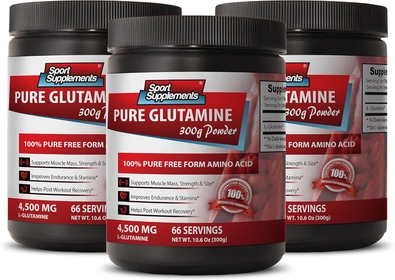 L glutamine Powder -L Glutamine 300 G Powder - Strength Enhancer (3 Bottles)
