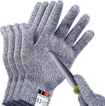 4 PCS (M+L) Cut Resistant Gloves Level 5 Protection for Kitchen, Upgrade Safety Anti Cutting Gloves for Meat Cutting, Wood Carving, Mandolin Slicing and More
