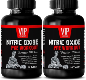 Preworkout Power Nitric Oxide - Nitric Oxide Pre-Workout Booster 3150mg - Increase Energy and Stamina (2 Bottles 180 Tablets)