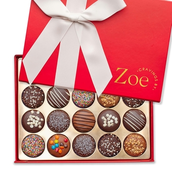 Gourmet Chocolate Covered Cookie Gift Basket | 20 Count | Mothers Day Gifts | Chocolate Candy Gift Box | Food Gift, Birthday Gifts for Women Men Mom Dad Adults Couples Families