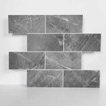 Luxury 10 Sheet Dark Gray Peel and Stick Large Subway Tile Faux Stone Tile Marble Tile for Kitchen Backsplash,RV Self Stick On Accent Wall Tile,12”x12” Adhesive Mosaic Tiles for Bathroom Wall