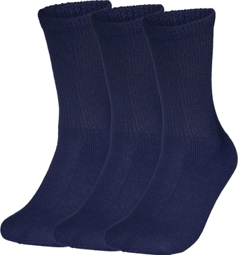 3 Pairs Cotton Diabetic Crew Socks - Non-Binding Wide Top Comfort & Support for Men & Women
