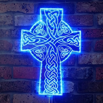 ADVPRO CROSS KNOT Tattoo RGB Dynamic Glam LED Sign - Cut-to-Edge Shape - Smart 3D Wall Decoration - Multicolor Dynamic Lighting st06s66-fnd-i0013-c