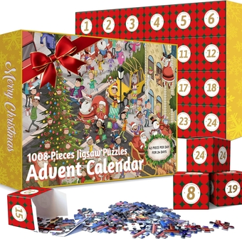 Advent Calendar 2023, Christmas Scene Jigsaw Puzzles 24 Days Countdown Calendars for Kids, Boys, Girls, Teens, Over 1000 Pieces Puzzle Advent Calendar 2023 Adult, Parents, Xmas Gift for 5-7, 8-12 (M5)