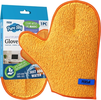 Pure-Sky Microfiber Glove Dusting Mitt - Ultra Microfiber Cleaning Cloth Glove - JUST ADD Water No Detergents Needed - Use for Cleaning Furniture, Home