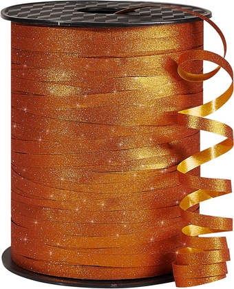 Burnt Orange Curling Ribbon, 500 Yard Glitter Ribbon for Balloons, Balloon String, Balloon Ribbon, Curling Ribbon for Crafts, Ribbon for Wrapping, Crafting, Wedding, Florist Flower (1 Roll)