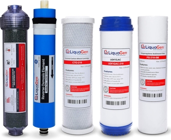 - 5 Stage Reverse Osmosis Deionization (RODI) Complete Replacement Water Filter Kit (75 GPD)| For 0 TDS Water | Reverse Osmosis Water Purifier Set for Aquariums, Fish Tanks, Coral Reefs & More