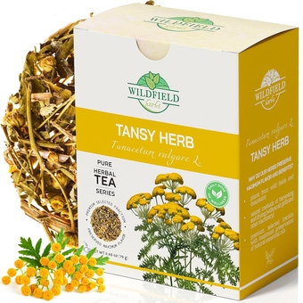 3 oz. Pishma Tea Tansy Flowers Herbal Tea (Tanacetum Vulgare) - 75 g Dried Cut Tansy Flowers Herb Tea Hierba tanaceto