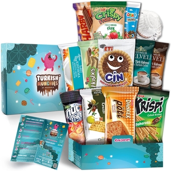 Midi International Food Hamper | Premium Exotic Foreign Foods | Unique Hampers & Gourmet Gift for Men and Women | American Alike Retro Turkish Foods | 12 Full-Size + 1 Bonus Snacks