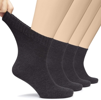 Diabetic Socks for Men, Loose Ankle Socks Bamboo,Extra-Wide, Thin, Seamless Toe and Non-Binding Top, 4 or 8 Pairs