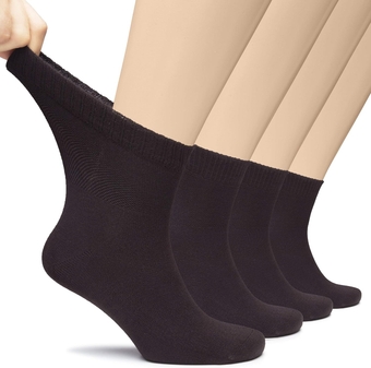 Diabetic Socks for Men, Loose Ankle Socks Bamboo,Extra-Wide, Thin, Seamless Toe and Non-Binding Top, 4 or 8 Pairs