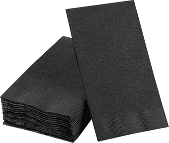 Dinner Napkins Disposable Guest Towels, Black Beverage Napkins Soft and Absorbent Paper Napkins Dinner Size for Party, Wedding, 8” x 4.5” 2 Ply Party Napkins, Pack of 40 - by Amcrate