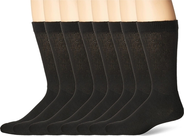 Men's 8 Pack Diabetic Extra Wide Crew Socks