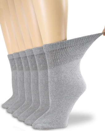 Diabetic Cotton Womens Ankle Socks Health Circulatory Physicians Approved Non Binding Top 6 Pack 9-11