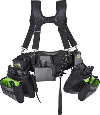 TrapJaw Pro Framing Tool Rig with Spring-Loaded Technology, Premium Tool Belt, Fits Waists Up to 50 Inches,Black