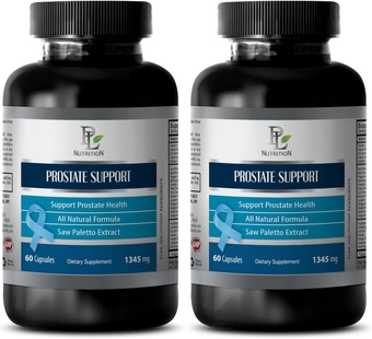 Prostate Support Supplement - Prostate Support 1345MG - All Natural Formula - Saw Palmetto for Men, graviola Extract, Prostate Support Supplements for Men, Vitamin e, B6, 2 Bottles 120 Caps