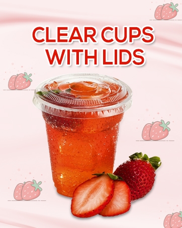 Disposable clear cups with lids
