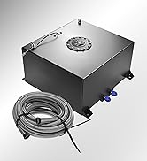 labwork 15 Gallon Black Aluminum Fuel Cell Gas Tank+Cap+Level Sender+Fuel Line Kit